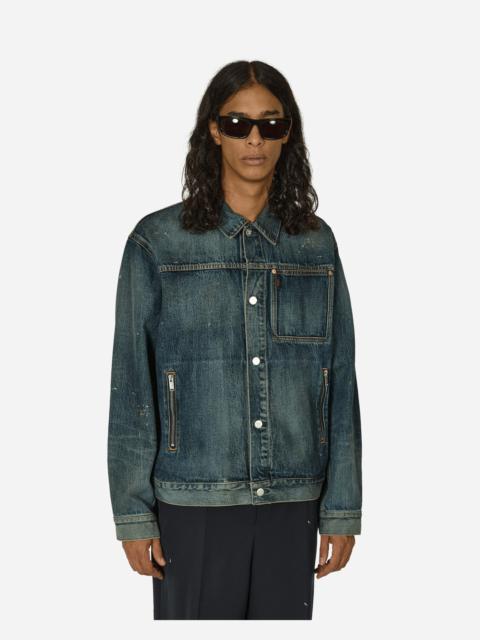 UNDERCOVER Cross Embroidery Distressed Denim Jacket Light Blue Indigo
