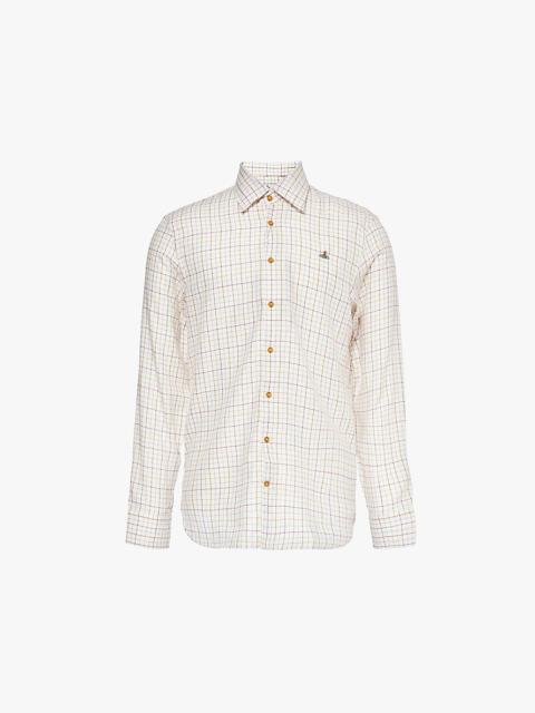 Ghost check-print regular-fit cotton-blend shirt