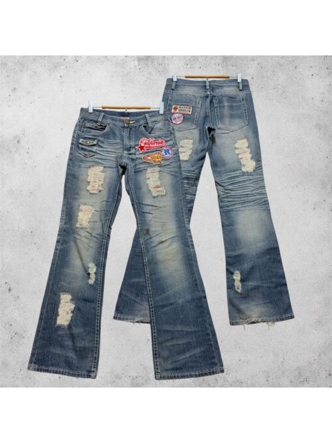 Hysteric Glamour Y2K Rollin Distressed Patch Flare Denim Archive