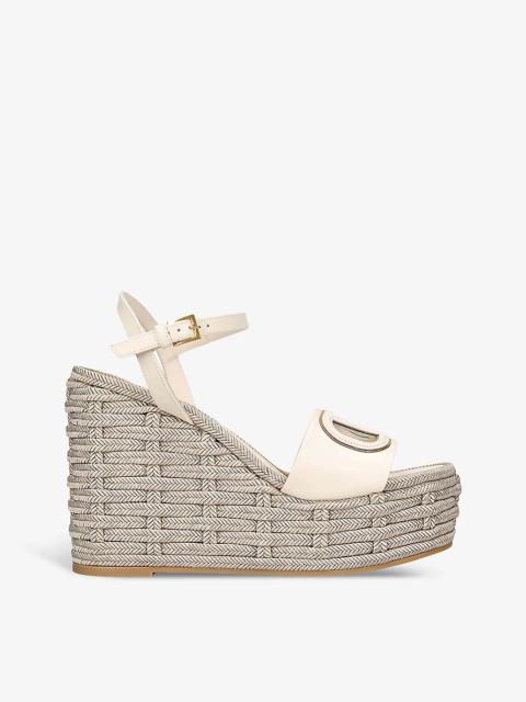 VLOGO cut-out leather platform sandals