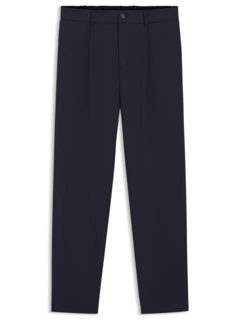 BOSS WASHABLE TAPERED-FIT TROUSERS IN A WOOL BLEND