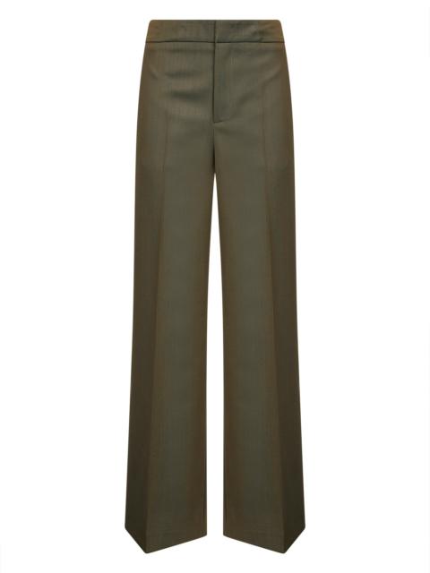 Etro Green wool blend palazzo trousers