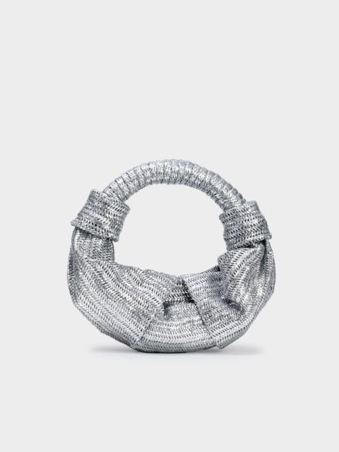 SIMONMILLER Lopsy Bag In Silver Herringbone