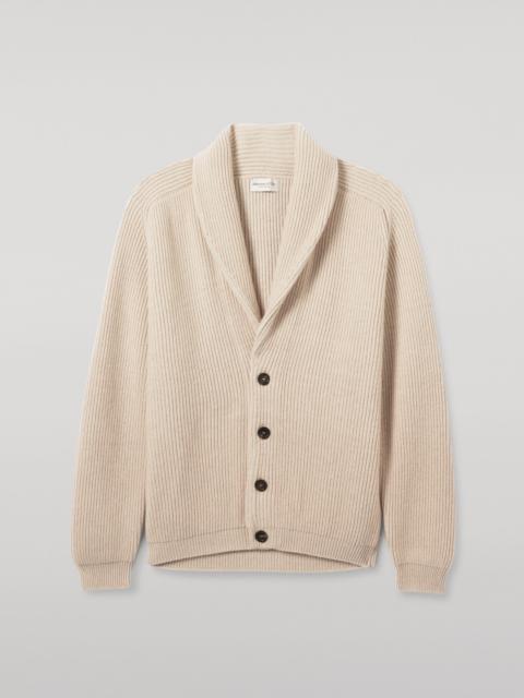 Johnstons of Elgin Pioneer Natural Shawl Collar Cashmere Cardigan