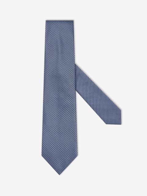 CORNELIANI Blue pure silk tie with houndstooth pattern