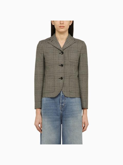 Gucci Prince Of Wales Single-Breasted Jacket In Wool Women