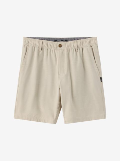 O'Neill Reserve Light Check Elastic Waist 18" Hybrid Shorts