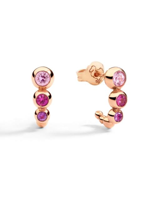 DoDo ROSE GOLD & COLOURED STONES BOLLICINE EARRINGS