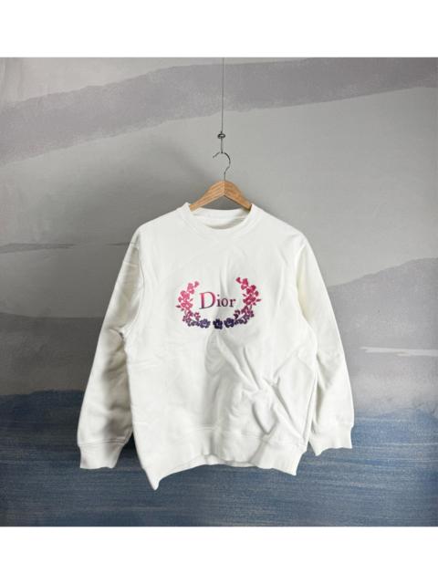 Dior Dior white sweatshirt with letter and wheat-ear embroidery