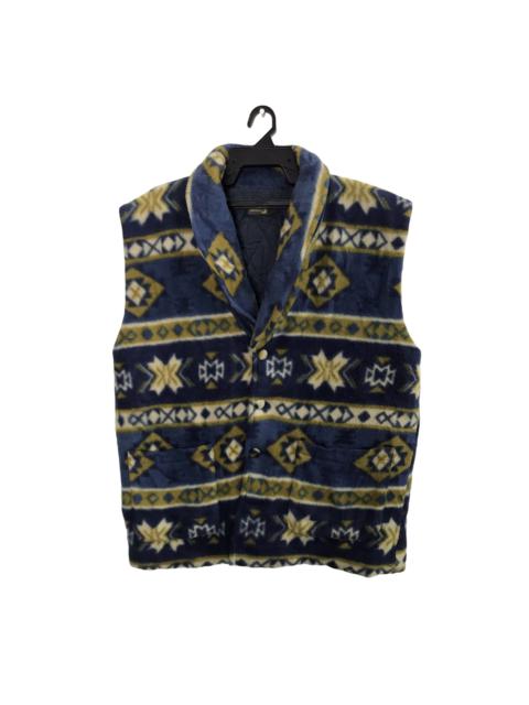 Other Designers Japanese Brand - Vintage Crescent Wool Fleece Vest Padded Quilted Inner