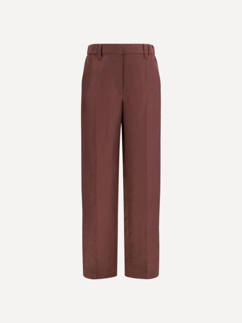 Brunello Cucinelli Wide-Leg Pants in linen with elastic waistband and belt loops