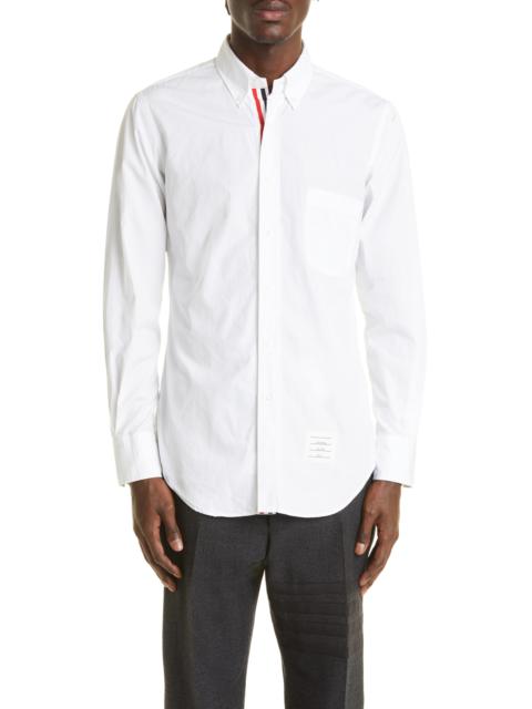 Thom Browne Thom Browne Classic Fit Poplin Button-Up Shirt in 100 White at Nordstrom
