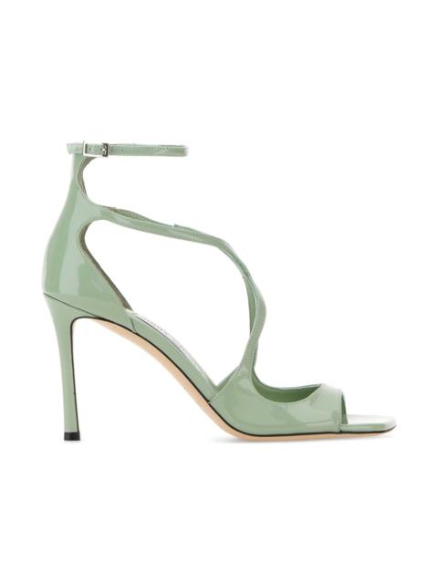 JIMMY CHOO Mint Green Leather Azia 95 Sandals