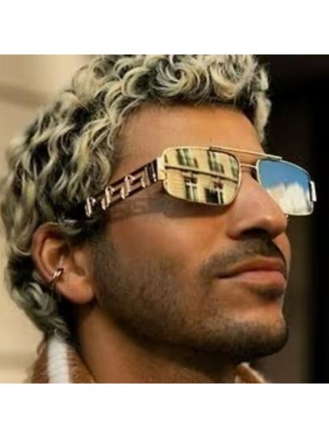 VERSACE NEW Versace VE2257 10025A Gold Light Brown Mirror Metal Pilot Unisex Sunglasses