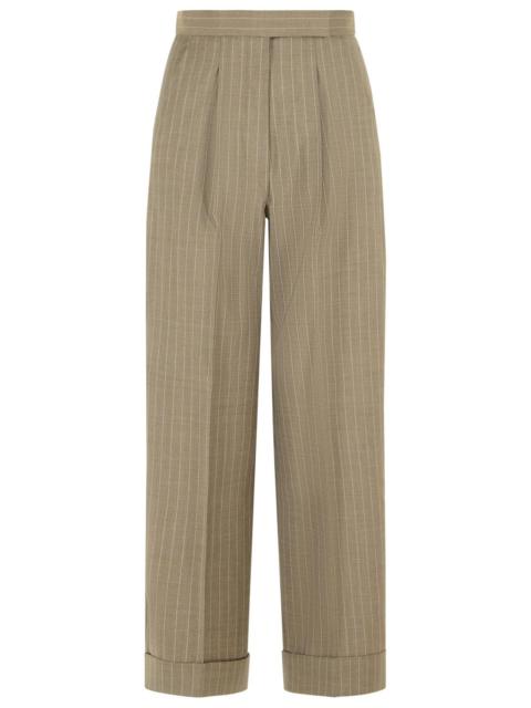 Max Mara Max Mara 'MANET' Beige Virgin Wool Pants