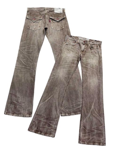 Other Designers 🔥Vintage EDWIN 503 FLARE Retro Punk Rare Brown Denim Pants