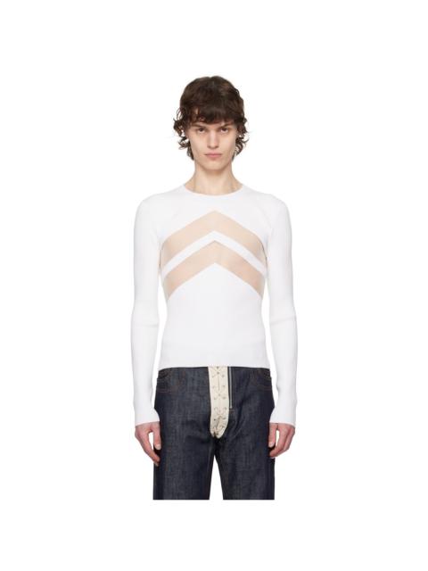 Jean Paul Gaultier White 'The Chevrons' Sweater