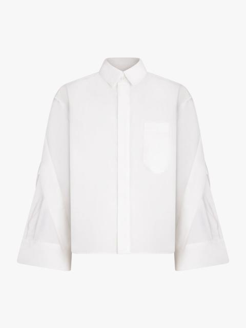 sacai CROP SHIRT WITH BALLOON SLEEVE DETAIL | OFF WHITE