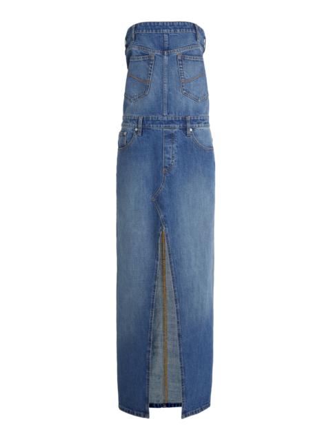 Stella McCartney Denim Strapless Maxi Dress medium wash