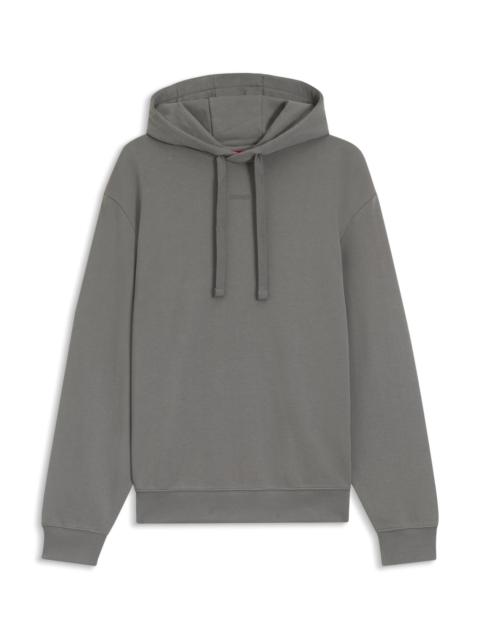 HUGO CONTRAST-LOGO HOODIE IN COTTON TERRY