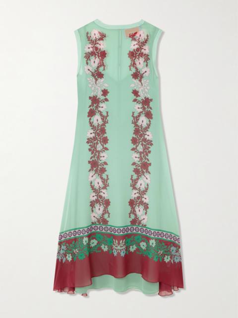 La DoubleJ Maria Printed Silk Midi Dress
