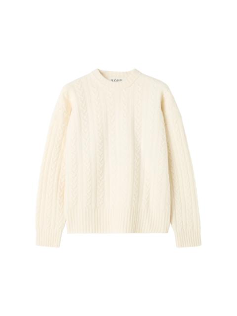 RÓHE Cable-Knit Wool Sweater ivory