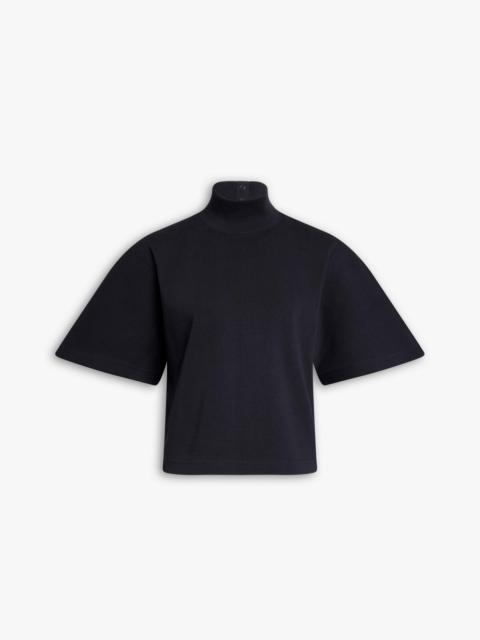 Alaïa RIBBED COTTON HIGH NECK T-SHIRT