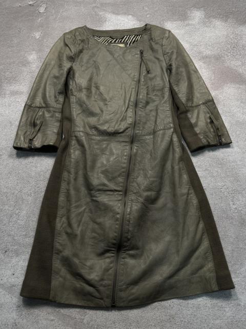 Other Designers Vintage - Archive Rick Owens Style Leather Asymmetric Zip Dress