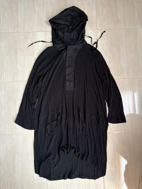 Ann Demeulemeester ANN DEMEULEMEESTER BLACK HOODED KNIT LONGSLEEVE LONG SHIRT