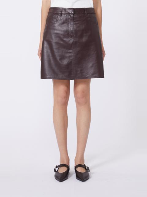 WEEKEND Max Mara Weekend Max Mara Doncia Leather Miniskirt in Bordeaux at Nordstrom