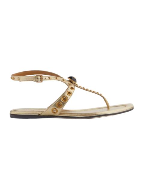 Gucci Double G Leather Thong Sandals