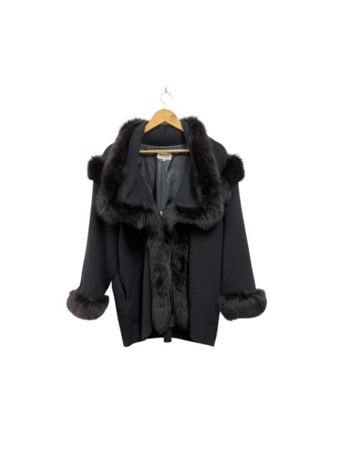 Bally Cashmere Faux Fur Trim Coat Jacket