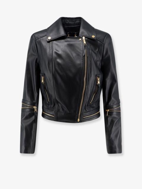 ELISABETTA FRANCHI Elisabetta Franchi Leather Biker Jacket Black
