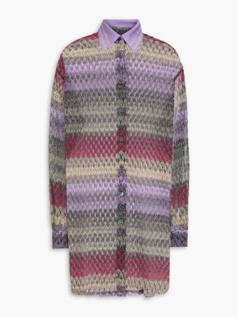 Missoni Metallic striped crochet-knit shirt