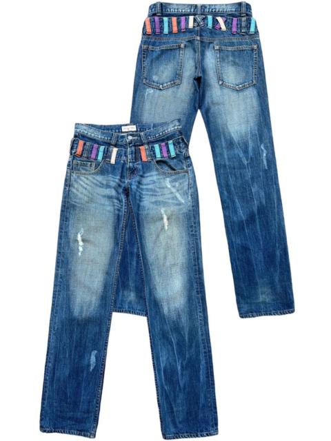 Other Designers Japanese Brand - Truck Double Waist Distressed Thunder Denim Jeans 31x33.5