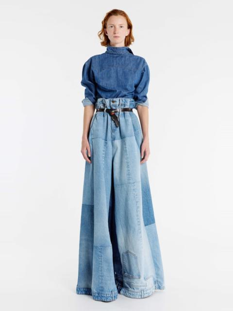 A.W.A.K.E. MODE WIDE LEG DENIM PANTS MID BLUE