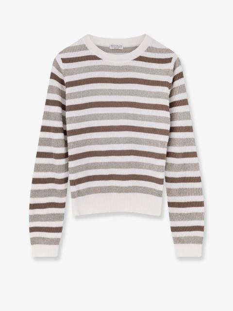 Brunello Cucinelli Brunello Cucinelli Sparkling Stripes Cotton Sweater