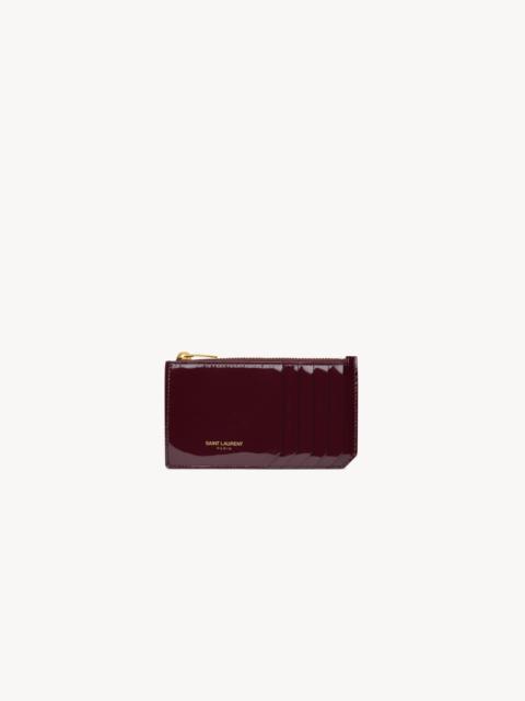 SAINT LAURENT SAINT LAURENT PARIS FRAGMENTS CARD CASE IN PATENT LEATHER