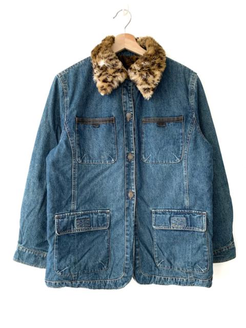 Other Designers Vintage - Vintage Montrico Eclat Leopard Sherpa Denim Jacket