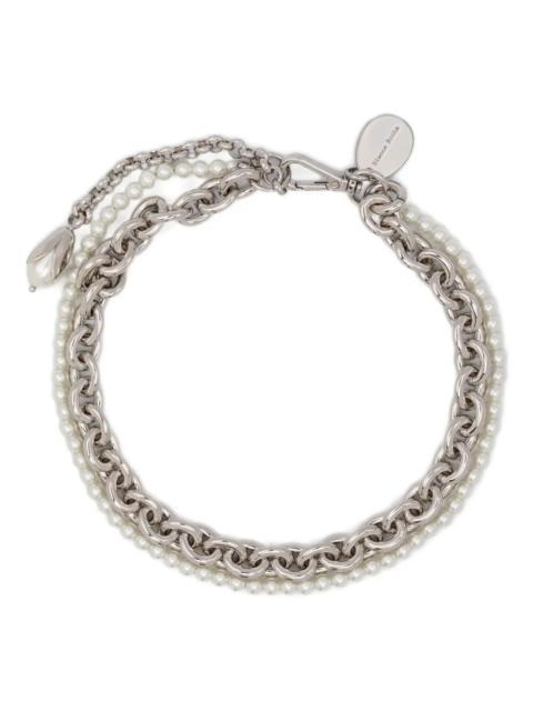 Simone Rocha Pearl & Chain Necklace With Encased Pearl Flower