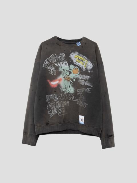 Maison MIHARAYASUHIRO DISTRESSED PULLOVER SWEAT