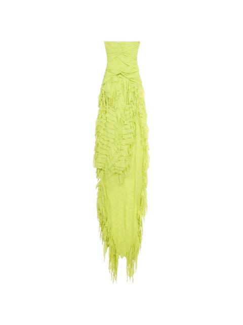 Blumarine Blumarine Ruched Ruffled Maxi Dress