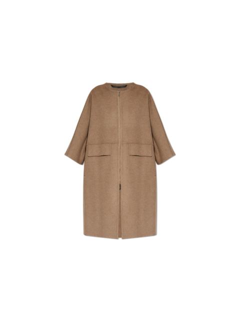 Max Mara MAX MARA Amour Turtledove Double Cashmere Cape Long Coat New