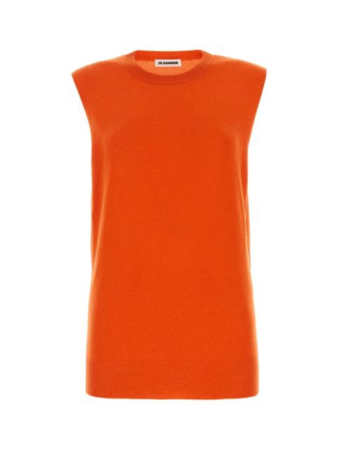 Jil Sander Women Orange Cashmere Vest