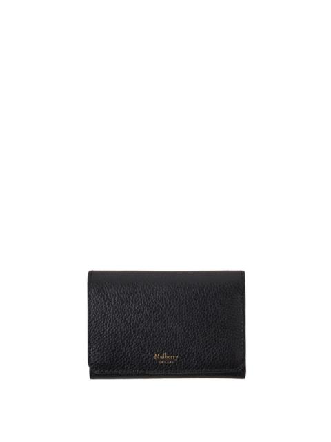Mulberry Continental Trifold Black Small Classic Grain