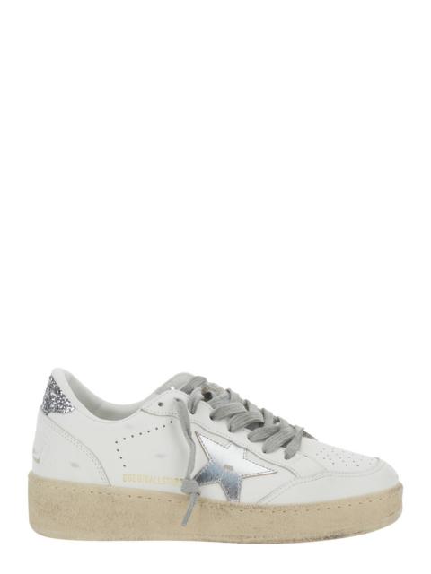 Golden Goose Golden Goose Women 'Ballstar 2' White Sneaker With Star Patch With Glitter And Glitter Heel And Logo