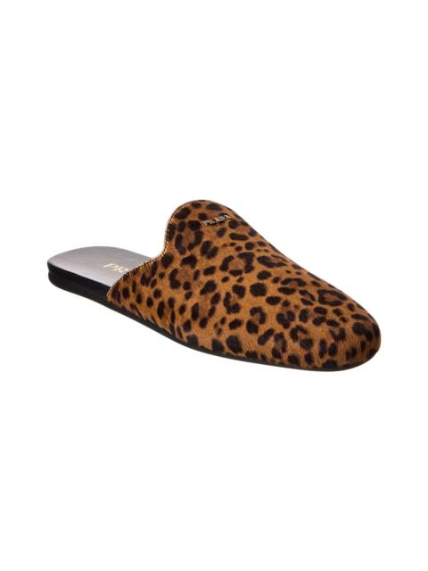 Prada Prada Logo Haircalf Mule