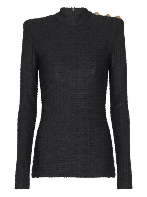 Balmain Monogram High-Neck Top