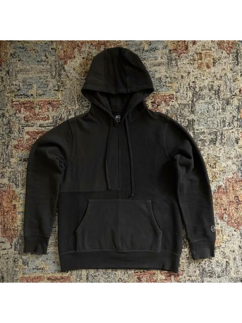 BRAIN DEAD Paneled Hoodie Charcoal dark olive green patchwork cotton