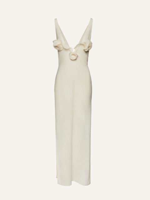 MAGDA BUTRYM Crepe high leg maxi dress in cream